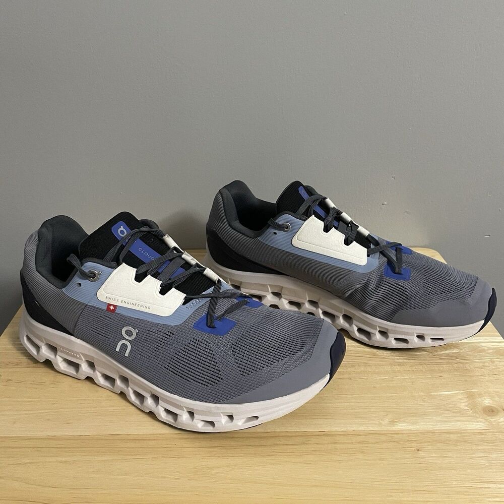 Men’s On Cloud Tennis Shoe M10.5 Gray Blue Helion Cloudstratus